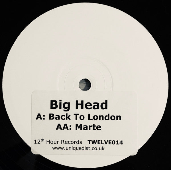 Big Head : Back To London (12", Promo, W/Lbl, Sti)
