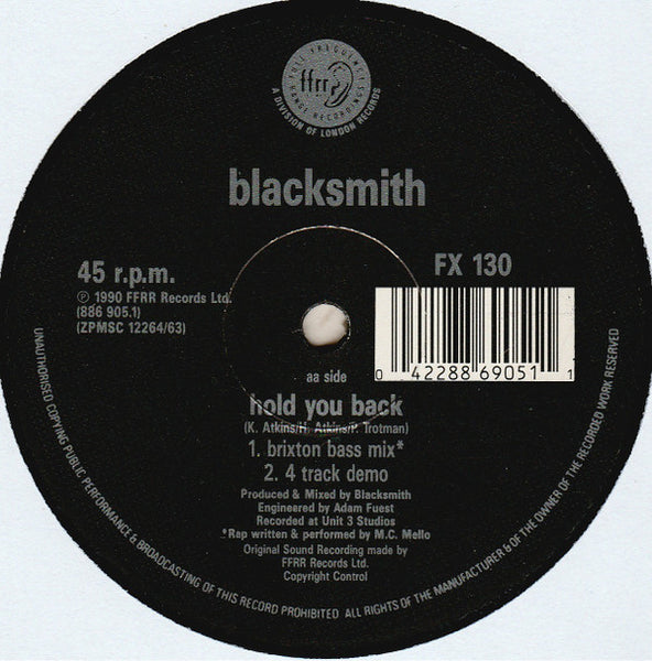 Blacksmith : Hold You Back (12", Single)