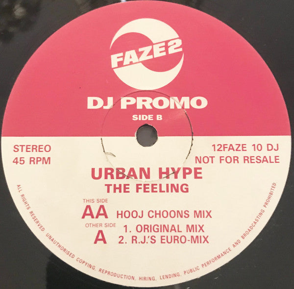 Urban Hype : The Feeling (12", Promo)