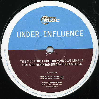 Under Influence : People Hold On (12", Promo)