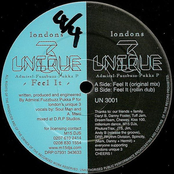 London's Unique 3 : Feel It (12")