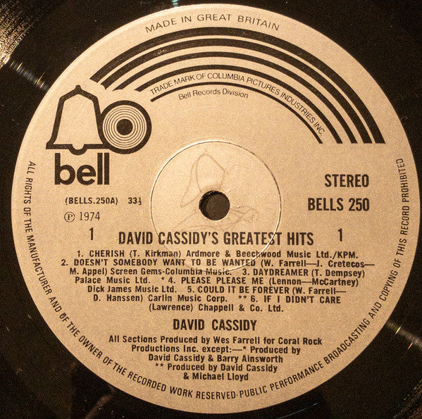 David Cassidy : David Cassidy's Greatest Hits (LP, Comp)