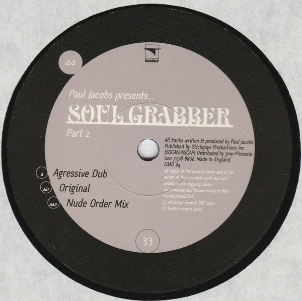 Paul Jacobs : Soul Grabber Pt 2 (Remixes) (12")