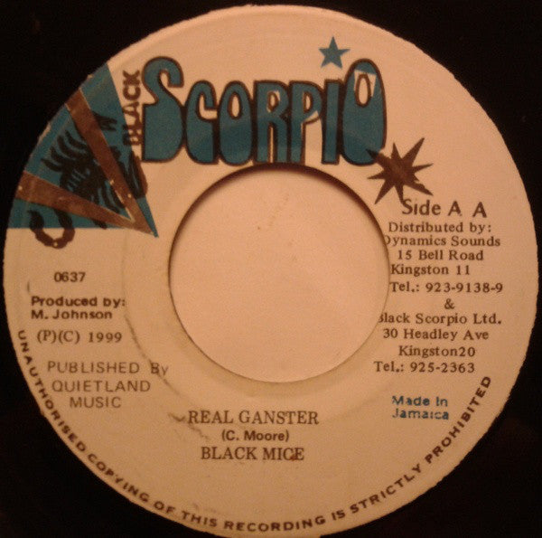 Zebra (3) / Black Mice : Youth Fi Rise / Real Gangster (7")