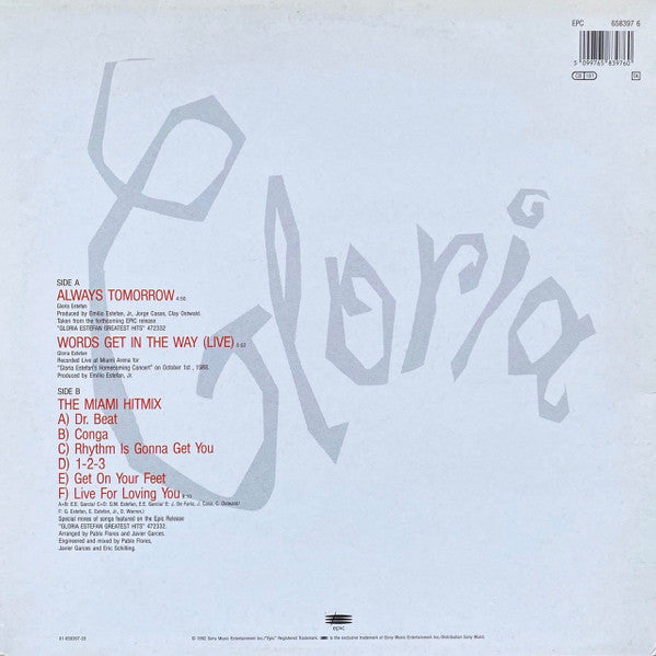 Gloria Estefan : Always Tomorrow (12", Single)