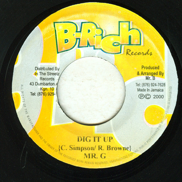 Mr. G (2) / Buccaneer : Dig It Up / Troubles (7")