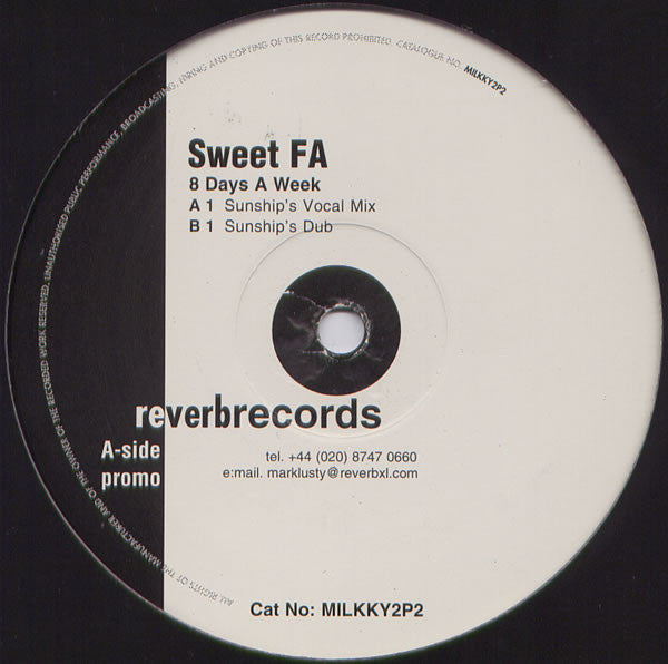 Sweet FA* : 8 Days A Week (12", Promo)