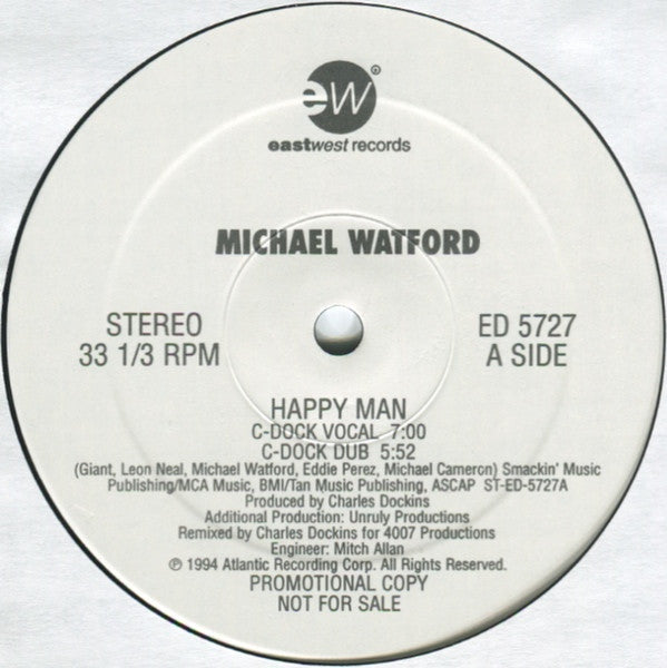 Michael Watford : Happy Man (12", Promo, Bla)