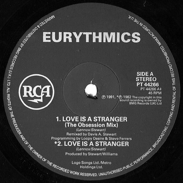 Eurythmics : Love Is A Stranger (12", Single)
