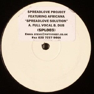 The Spreadlove Project : Spreadlove Solution (12", Promo, W/Lbl, Sti)