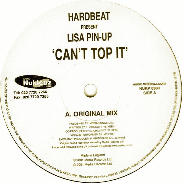 Lisa Pin-Up : Can't Top It (12")