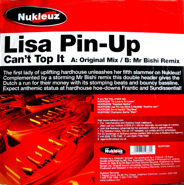Lisa Pin-Up : Can't Top It (12")