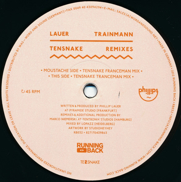 Phillip Lauer : Trainmann (Tensnake Remixes) (12")