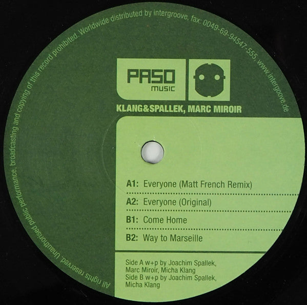 Klang&Spallek*, Marc Miroir : Everyone (12")
