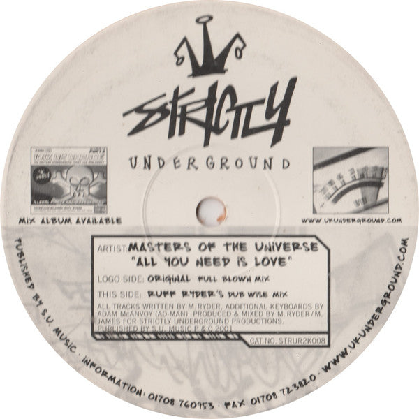 Masters Of The Universe : All You Need Is Love (12", Promo, Ora)