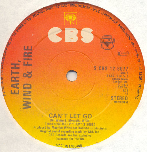 Earth, Wind & Fire : Can't Let Go (12")