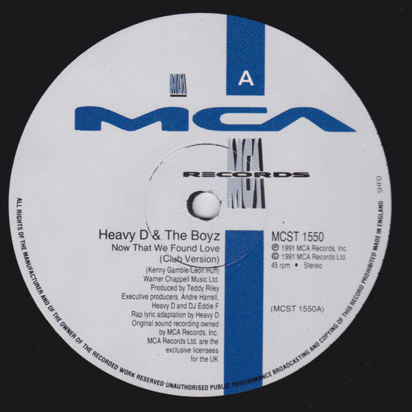 Heavy D. & The Boyz : Now That We Found Love (12", Single)
