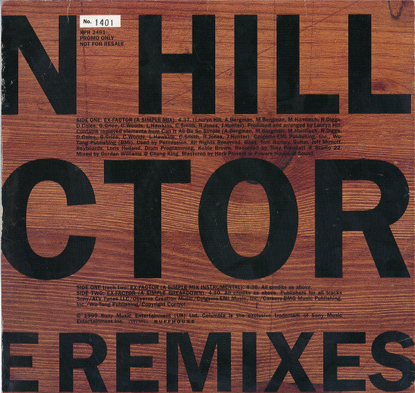 Lauryn Hill : Ex-factor The Simple Remixes (12", Num, Promo)