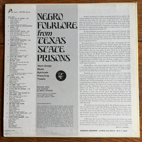 Various : Negro Folklore From Texas State Prisons (LP, Mono)