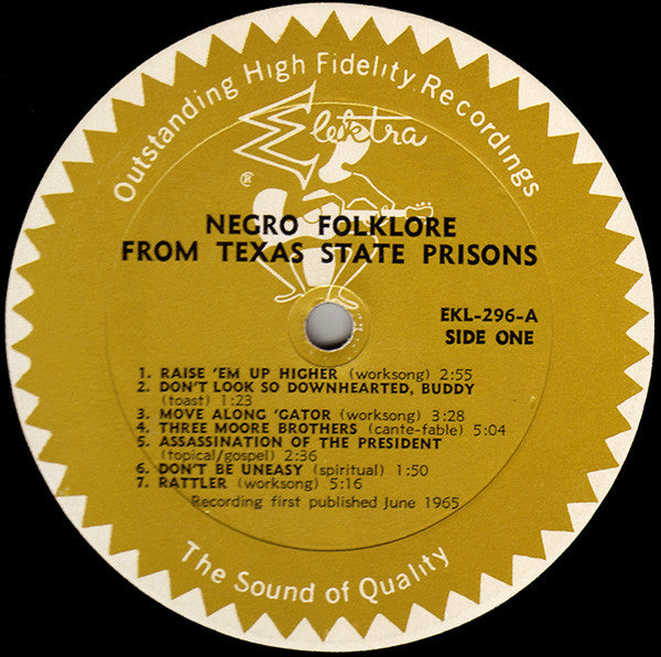 Various : Negro Folklore From Texas State Prisons (LP, Mono)