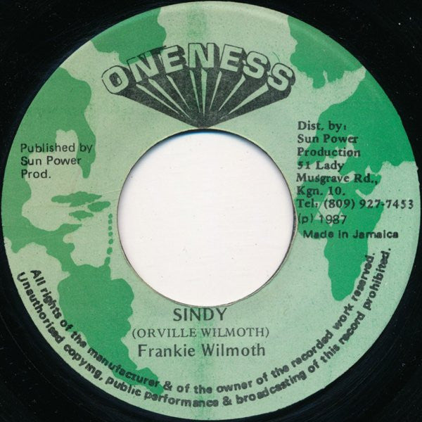 Frankie Wilmott : Sindy (7")