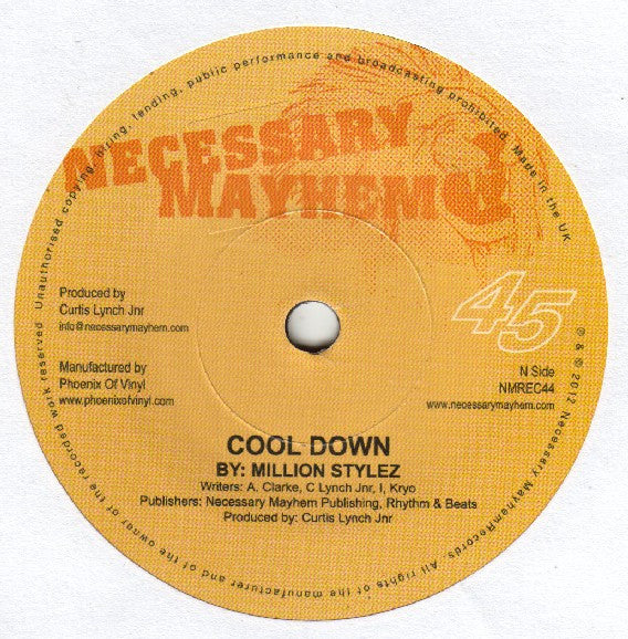 Million Stylez / Jahmali : Cool Down / Blood Thirsty (7")