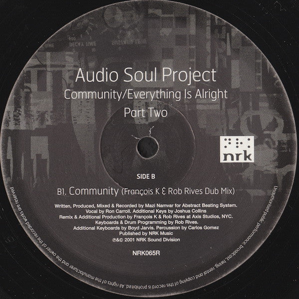 Audio Soul Project : Community / Everything Is Alright (Part Two) (12")