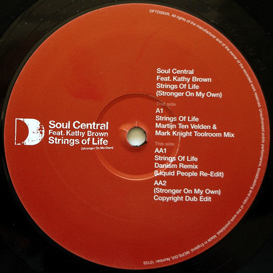 Soul Central Feat. Kathy Brown : Strings Of Life (Stronger On My Own) (12")