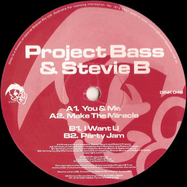 Project Bass & Stevie B (12) : You & Me (12")