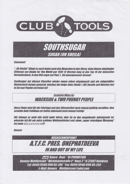 Southsugar : Sugar (Oh Sheila) (12", Promo, W/Lbl)