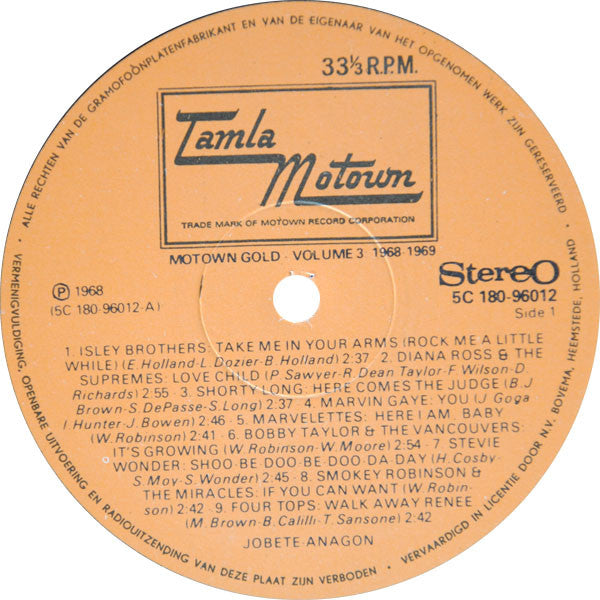 Various : Motown Gold Volume 3 (1968-1969) (2xLP, Comp)