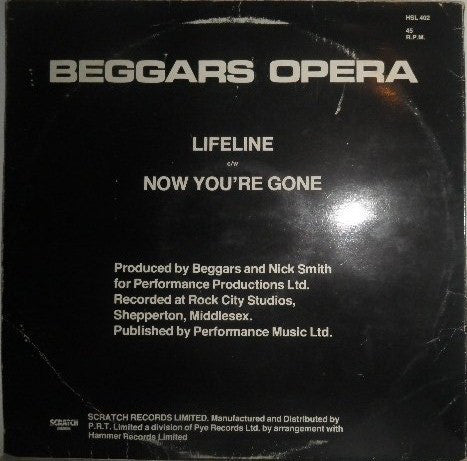 Beggars Opera : Lifeline (12", Maxi)