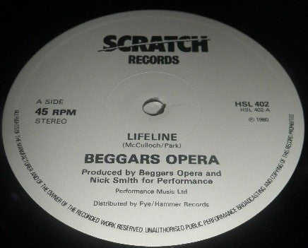 Beggars Opera : Lifeline (12", Maxi)