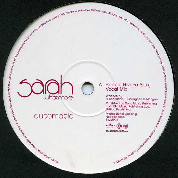 Sarah Whatmore : Automatic (12", Promo)