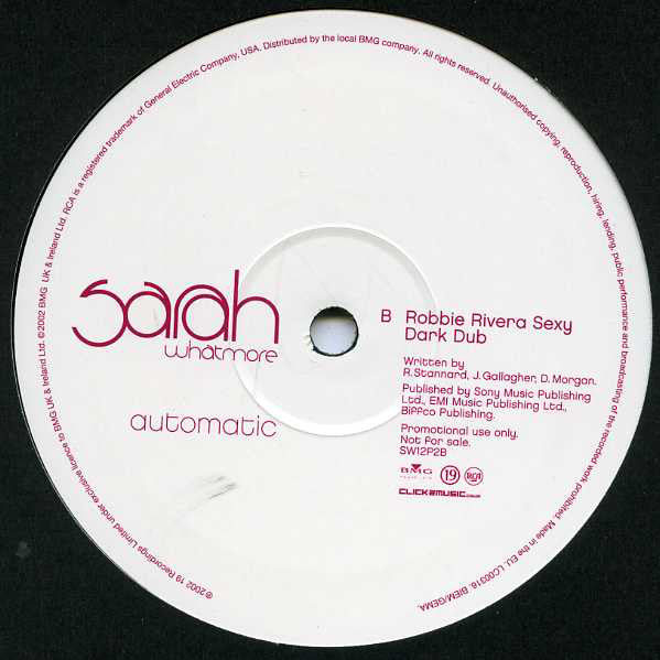 Sarah Whatmore : Automatic (12", Promo)