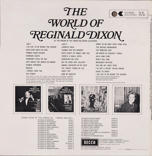 Reginald Dixon : The World Of Reginald Dixon (LP, Comp, RE, RM, Blu)