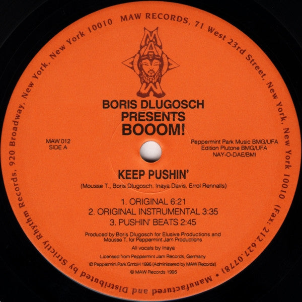 Boris Dlugosch Presents Booom! : Keep Pushin' (2x12")