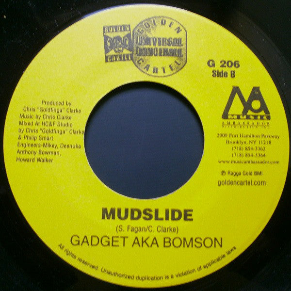Elephant Man & Cindy (25) / Gadget Aka Bomson* : Mani Mani Gal / Mudslide (7")