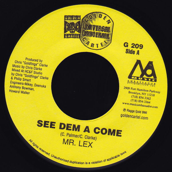 Bounty Killa* & Bunji Garlin / Mr. Lex* : War Combo / See Dem A Come (7")