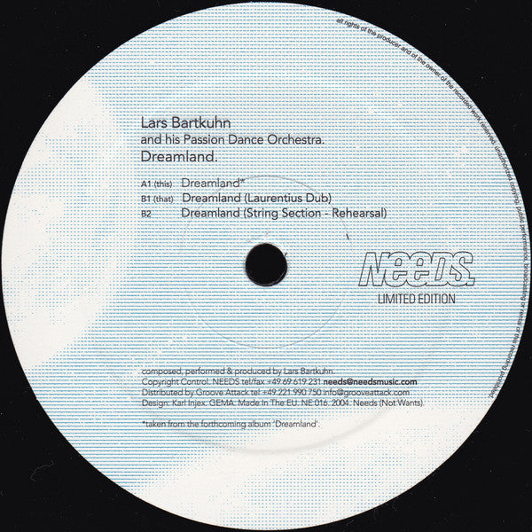 Lars Bartkuhn And His Passion Dance Orchestra : Dreamland (12", Ltd)