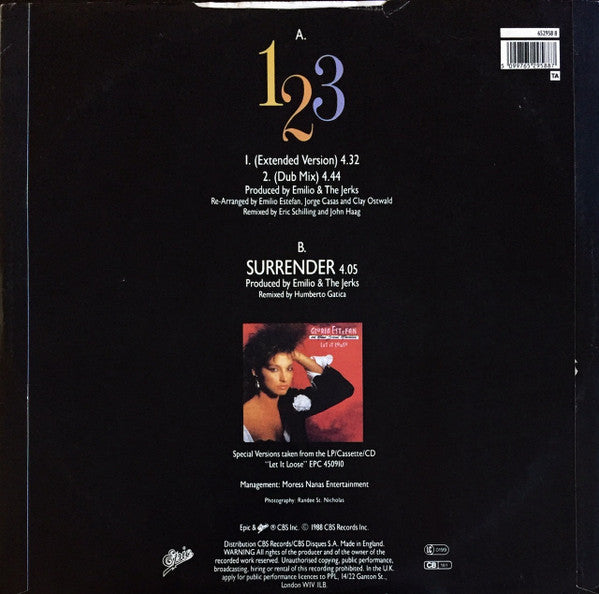 Gloria Estefan And Miami Sound Machine* : 123 (Extended Version) (12", Single)