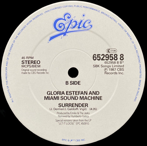 Gloria Estefan And Miami Sound Machine* : 123 (Extended Version) (12", Single)