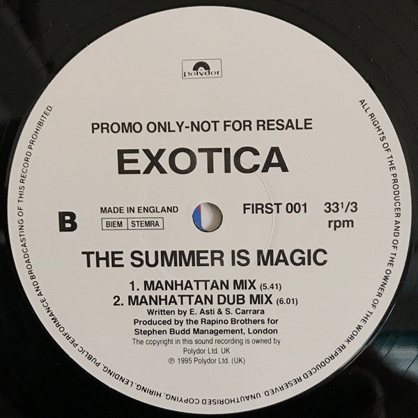 Exotica (3) : The Summer Is Magic (12", Promo)