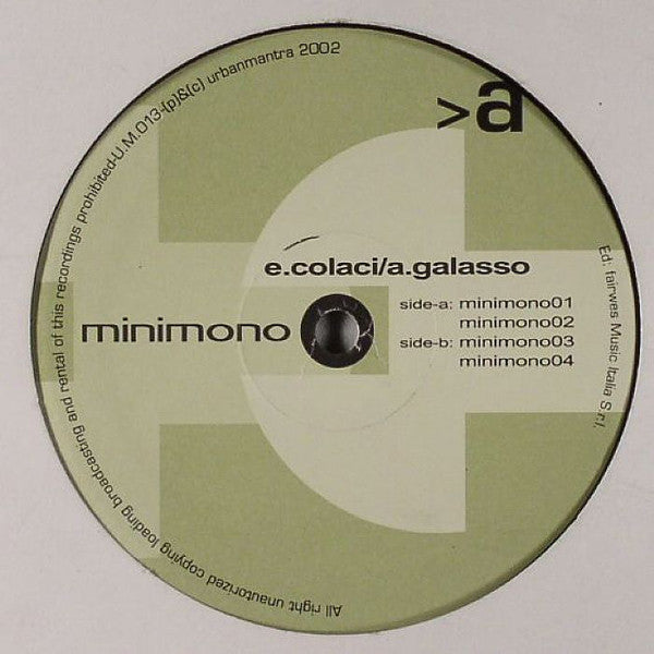 E.Colaci* / A.Galasso* : Minimono (12")
