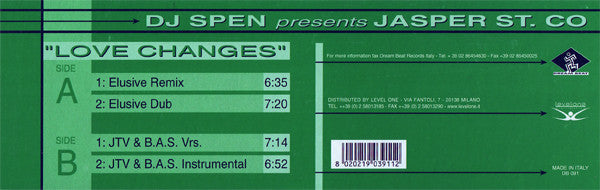 DJ Spen Presents Jasper St. Co* : Love Changes (12")