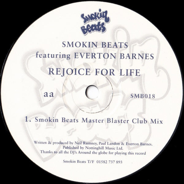Smokin Beats Featuring Everton Barnes : Rejoice For Life (12")