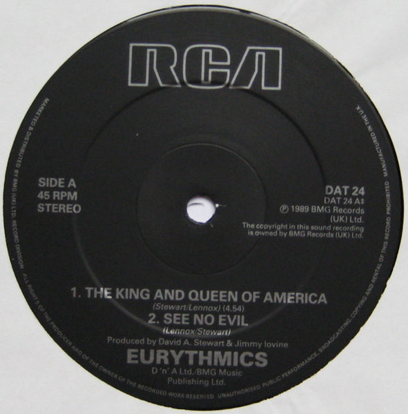Eurythmics : The King And Queen Of America (12", M/Print)