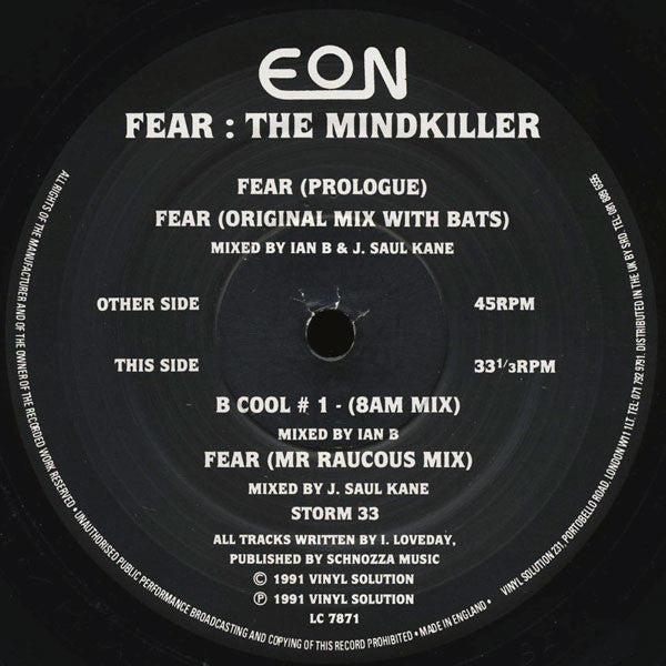 Eon : Fear : The Mindkiller (12")