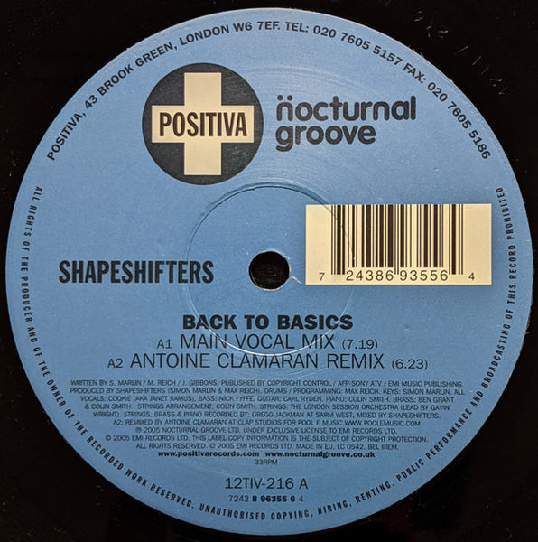 Shapeshifters : Back To Basics (12")