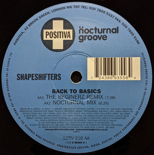 Shapeshifters : Back To Basics (12")